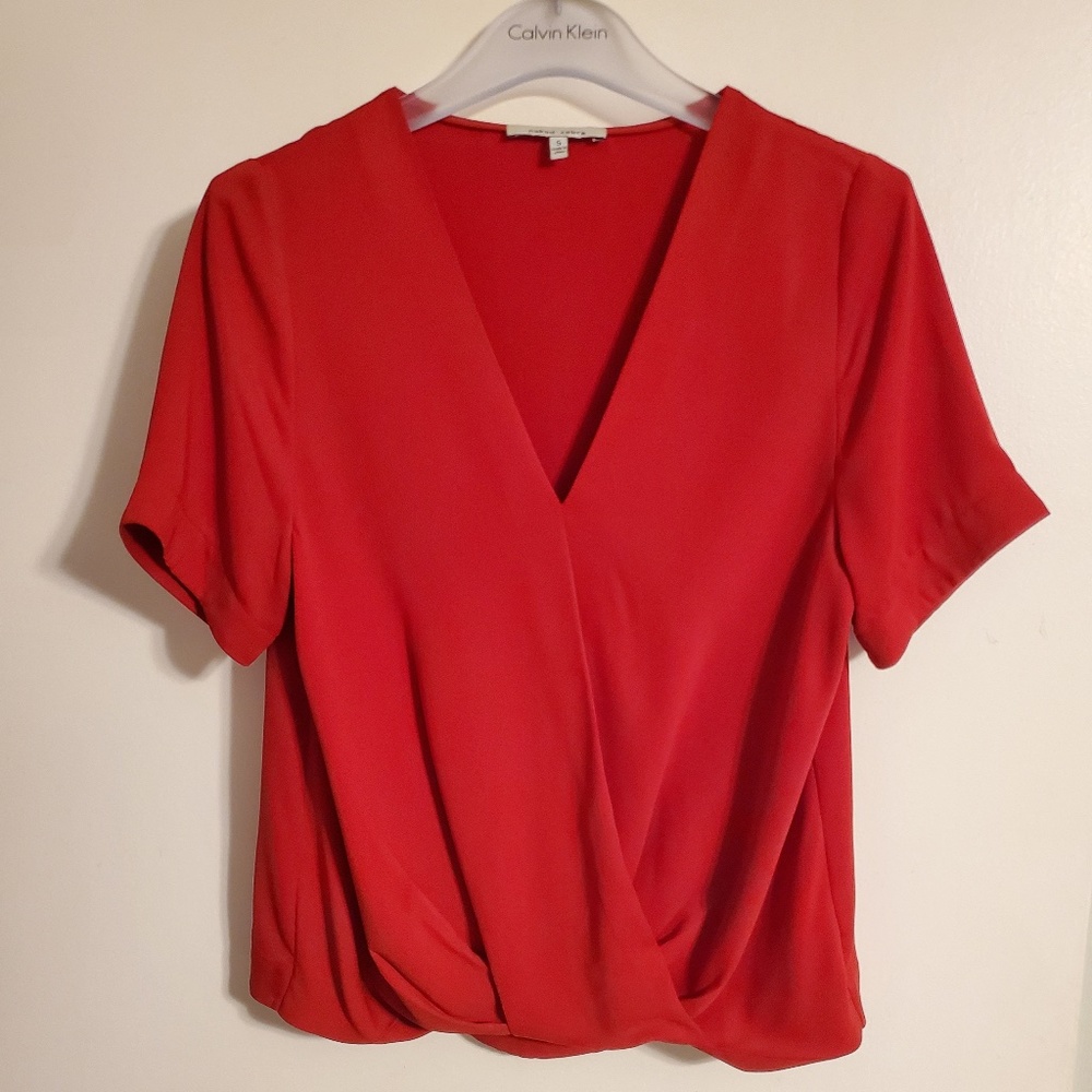 Nice Red V - Neck Blouse